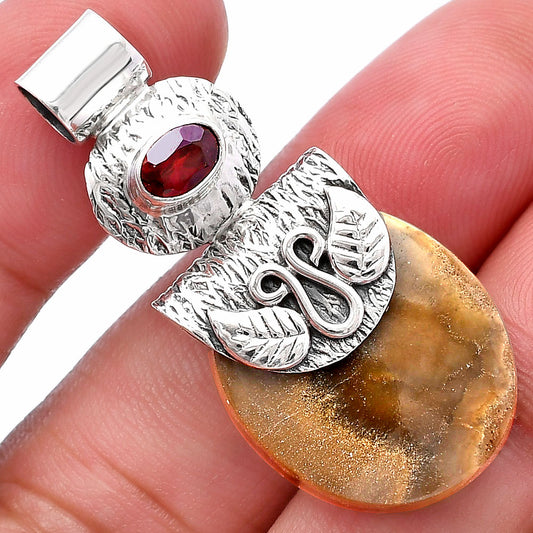 Imperial Jasper - Mexico & Garnet Pendant P-1545 SDP144517
