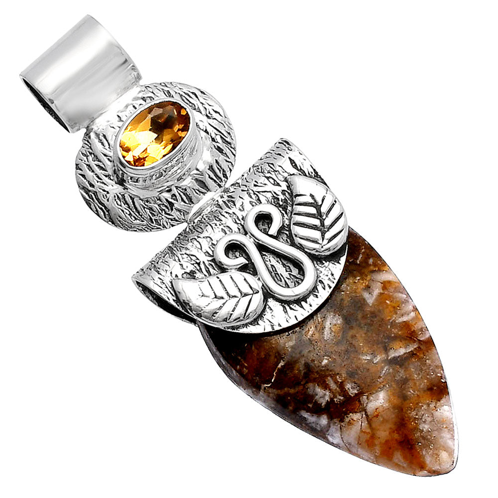 Natural Wild Horse Jasper & Citrine Pendant P-1545 SDP144534