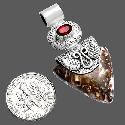Natural Wild Horse Jasper & Garnet Pendant P-1545 SDP144542