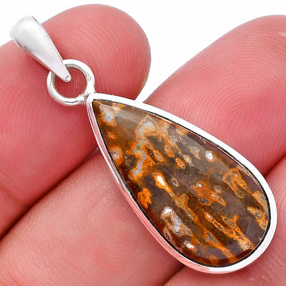Natural Palm Root Fossil Agate Pendant P-1002 SDP144563