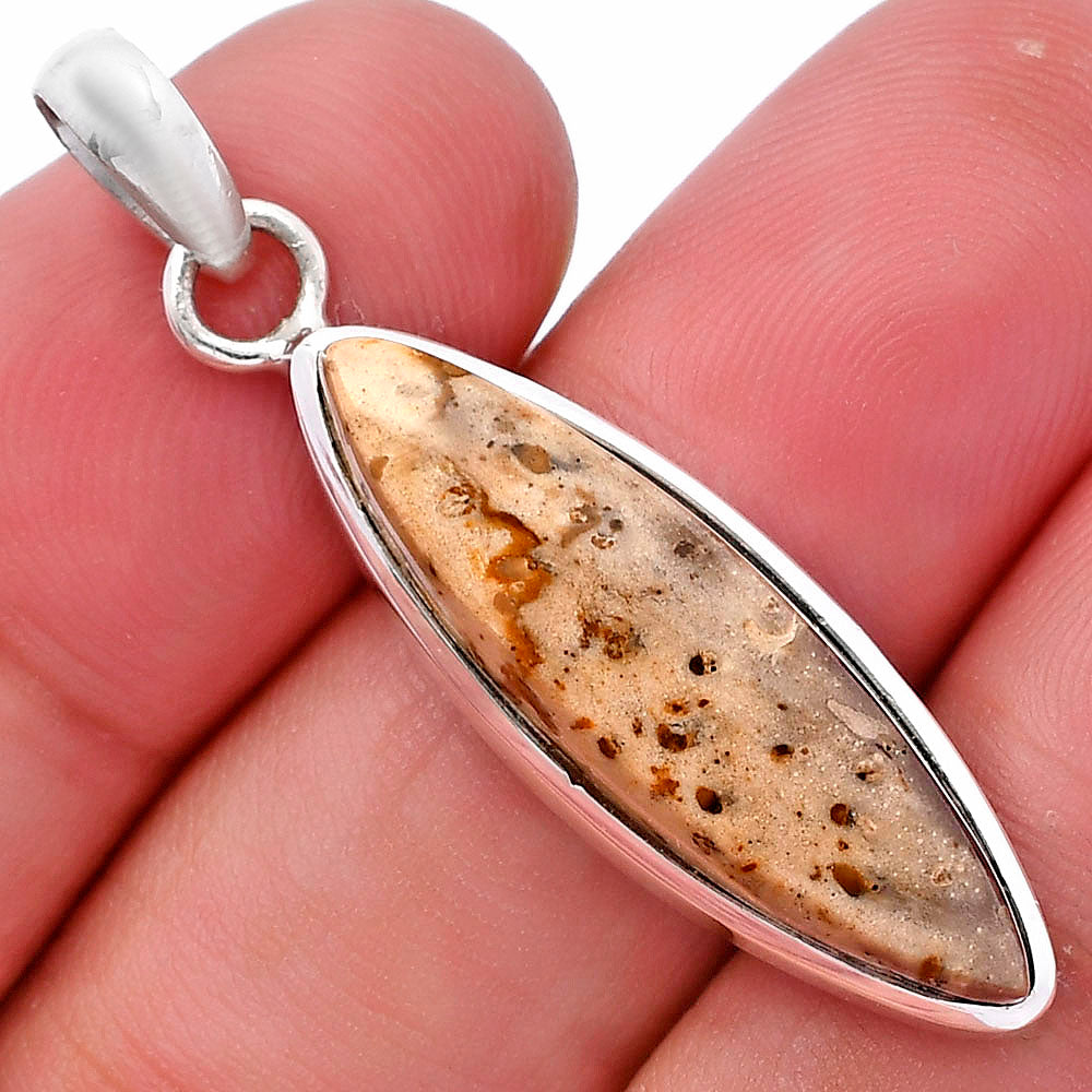 Natural Palm Root Fossil Agate Pendant P-1002 SDP144592