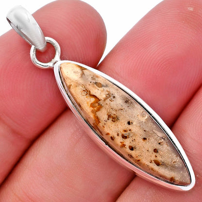 Natural Palm Root Fossil Agate Pendant P-1002 SDP144592