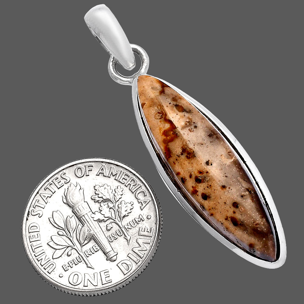 Natural Palm Root Fossil Agate Pendant P-1002 SDP144592