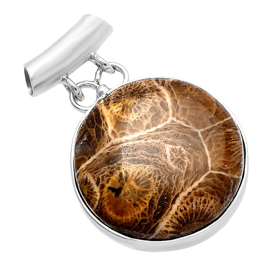 Natural Flower Fossil Coral Pendant P-1198 SDP144622