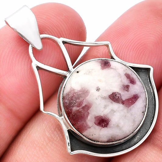 Natural Pink Tourmaline in Quartz Pendant P-1197 SDP144742