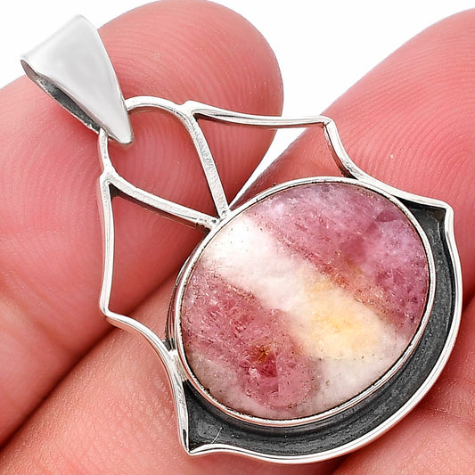 Natural Pink Tourmaline in Quartz Pendant P-1197 SDP144745