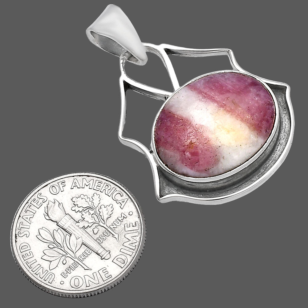 Natural Pink Tourmaline in Quartz Pendant P-1197 SDP144745