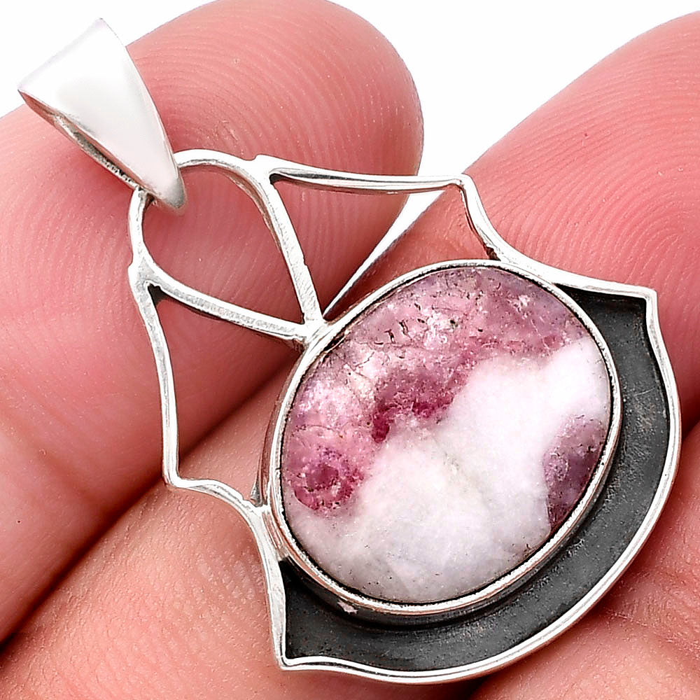 Natural Pink Tourmaline in Quartz Pendant P-1197 SDP144748