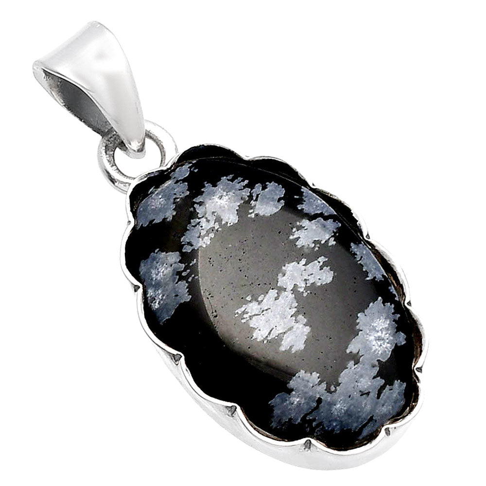 Natural Snow Flake Obsidian Pendant P-1555 SDP144757