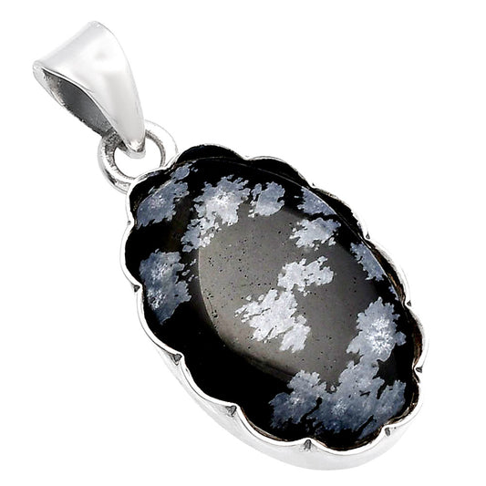 Natural Snow Flake Obsidian Pendant P-1555 SDP144757
