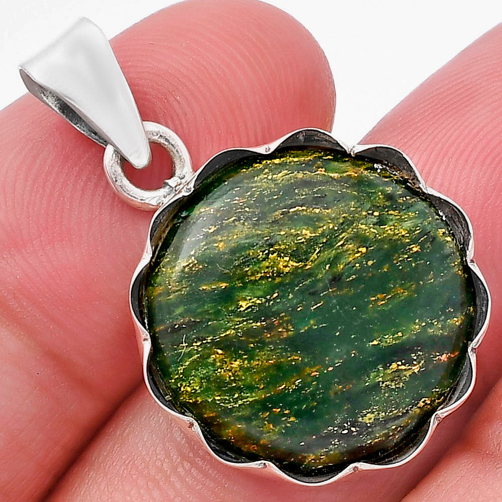 Natural Green Fuchsite Pendant P-1555 SDP144759