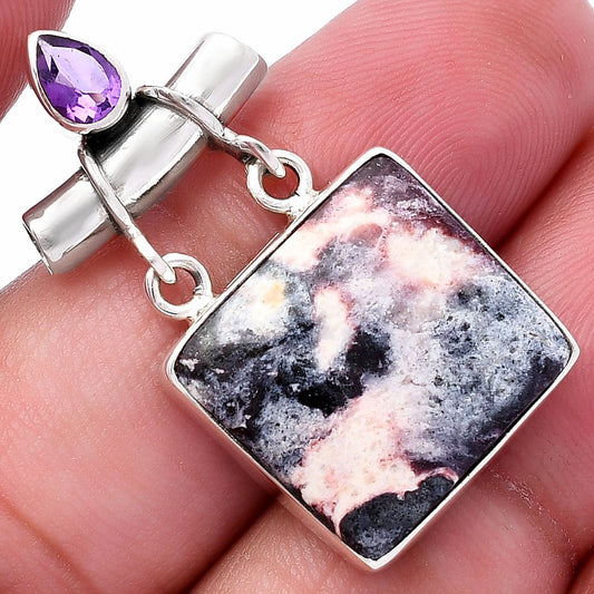 Indian Blanket Jasper & Amethyst Pendant P-1276 SDP144896