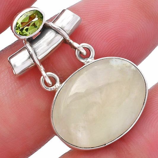 Natural Prehnite & Peridot Pendant P-1276 SDP144900