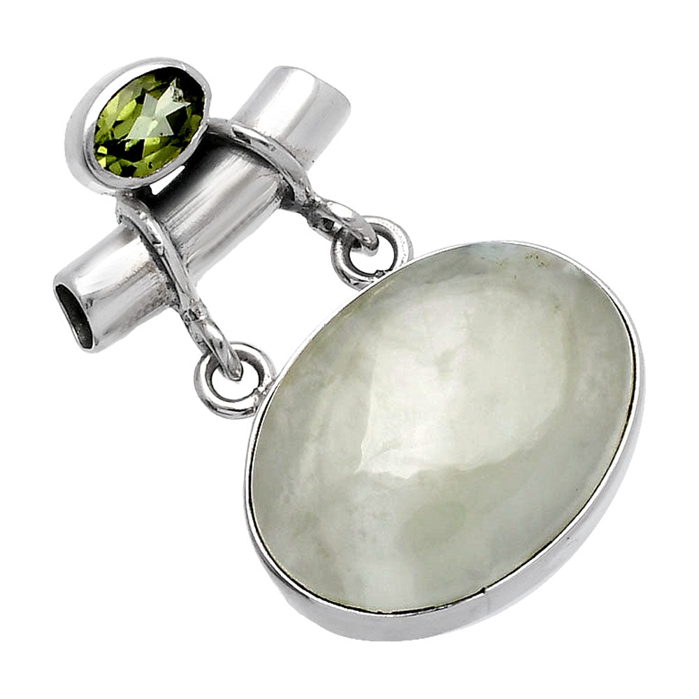 Natural Prehnite & Peridot Pendant P-1276 SDP144900