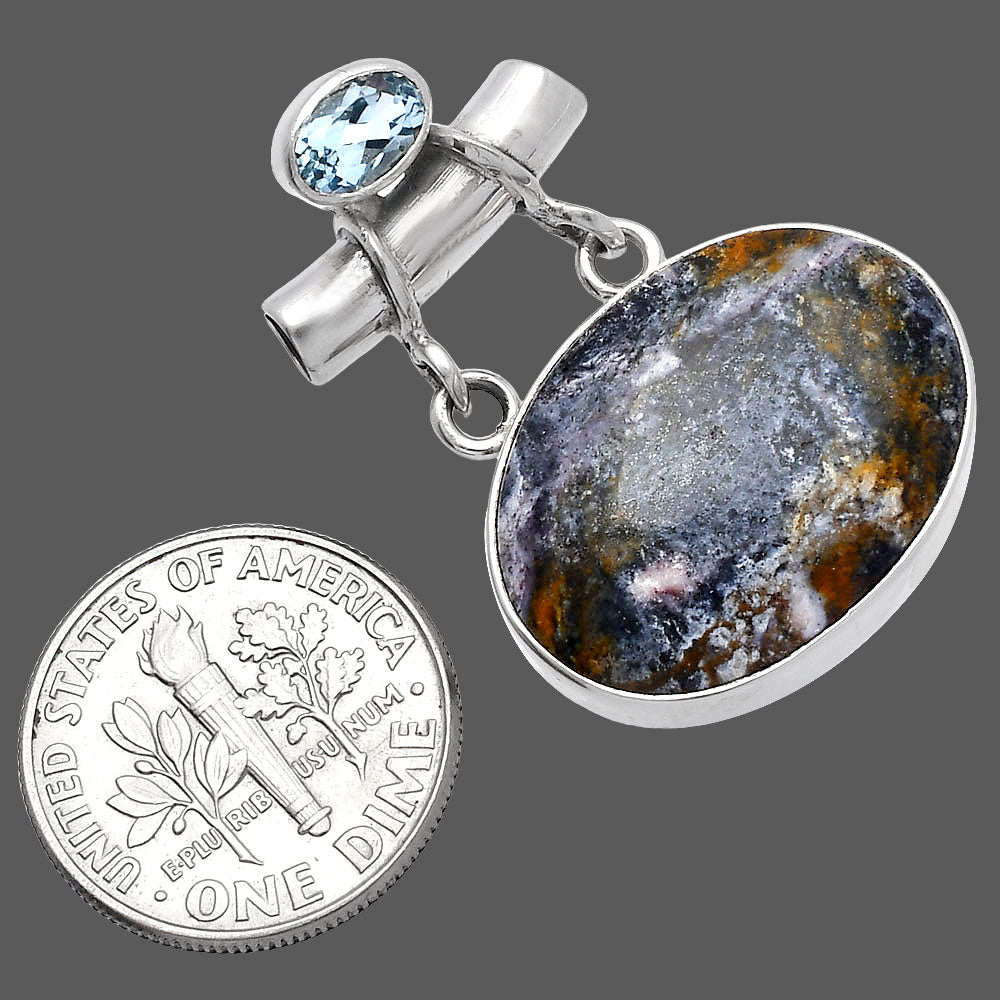 Indian Blanket Jasper and Sky Blue Topaz Pendant P-1276 SDP144903
