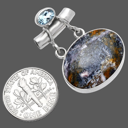 Indian Blanket Jasper and Sky Blue Topaz Pendant P-1276 SDP144903