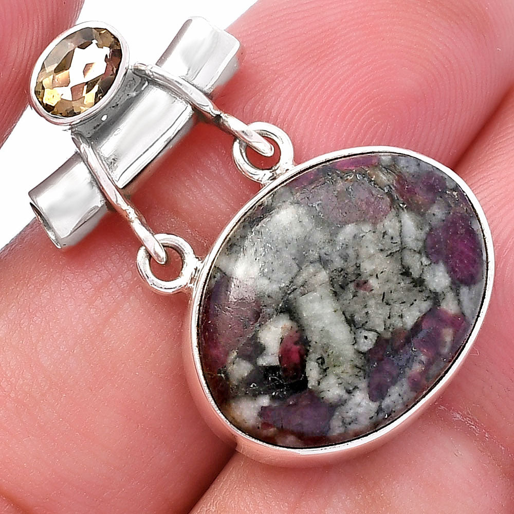 Russian Eudialyte & Smoky Quartz Pendant P-1276 SDP144906
