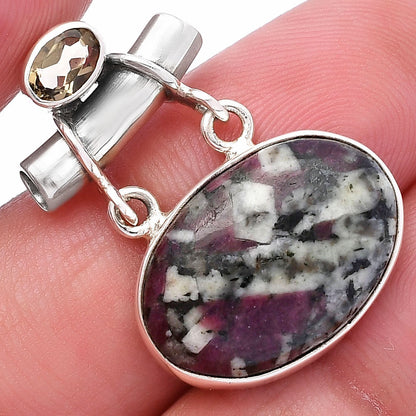 Russian Eudialyte & Smoky Quartz Pendant P-1276 SDP144907