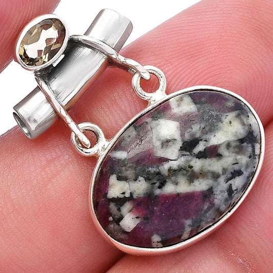 Russian Eudialyte & Smoky Quartz Pendant P-1276 SDP144907