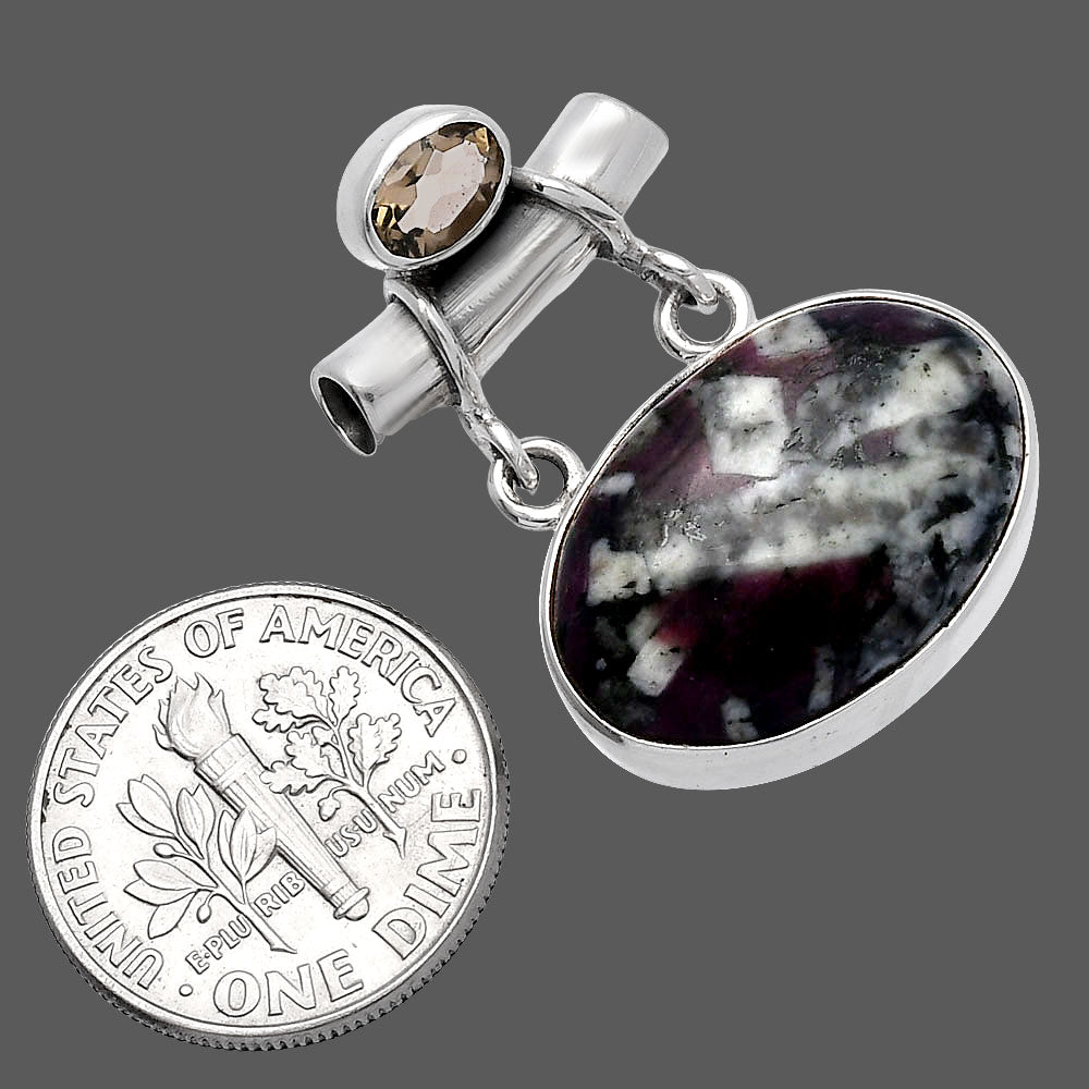 Russian Eudialyte & Smoky Quartz Pendant P-1276 SDP144907