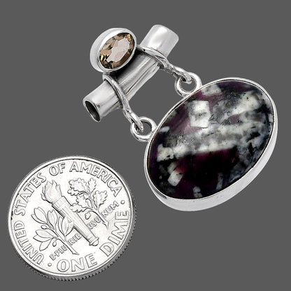 Russian Eudialyte & Smoky Quartz Pendant P-1276 SDP144907