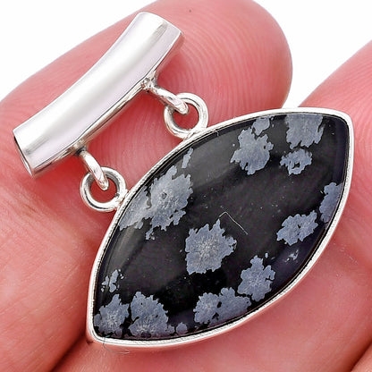 Natural Snow Flake Obsidian Pendant P-1198 SDP144912