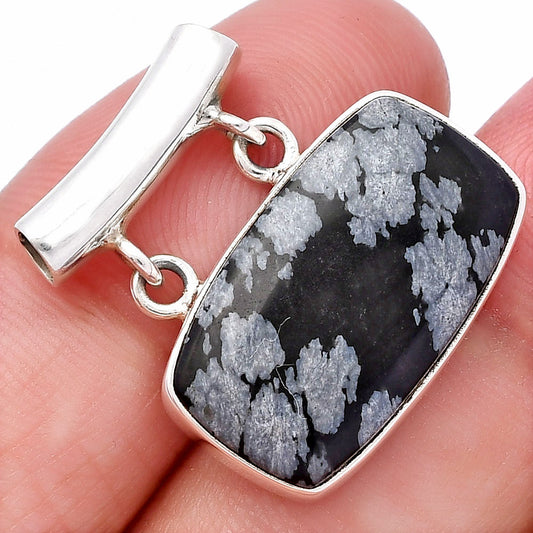Natural Snow Flake Obsidian Pendant P-1198 SDP144935