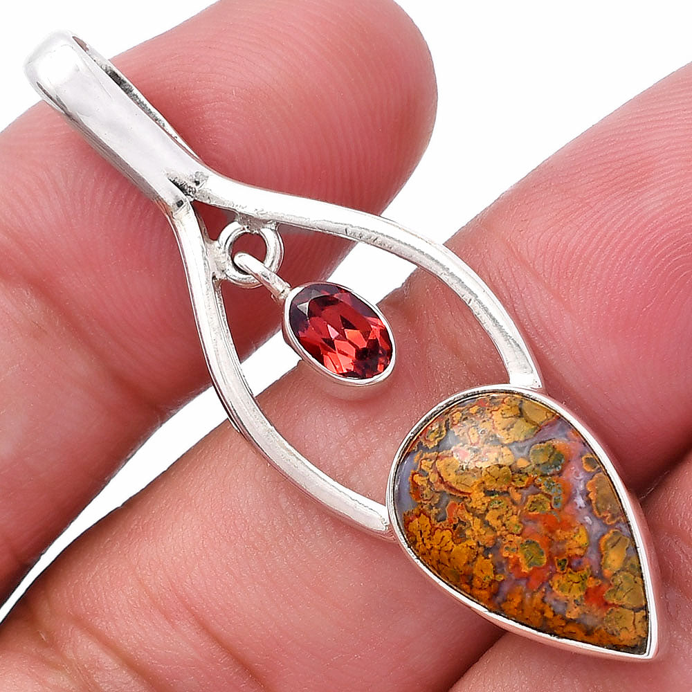 Rare Cady Mountain Agate & Garnet Pendant P-1648 SDP144947