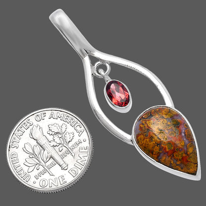 Rare Cady Mountain Agate & Garnet Pendant P-1648 SDP144947