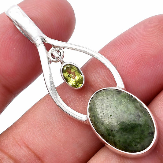 Natural Serpentine & Peridot Pendant P-1648 SDP144958