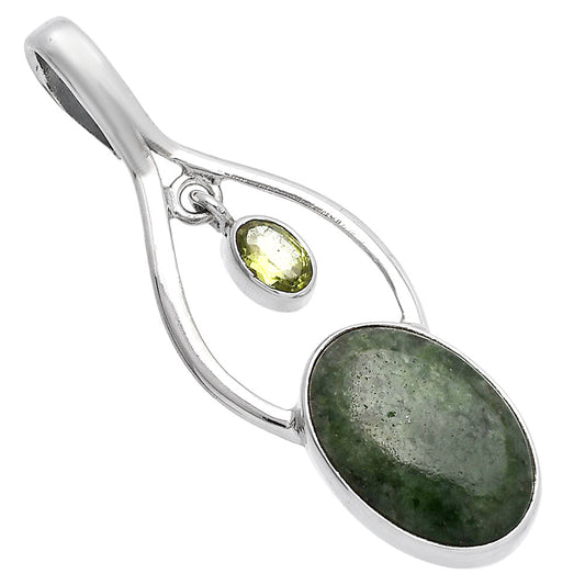 Natural Serpentine & Peridot Pendant P-1648 SDP144958