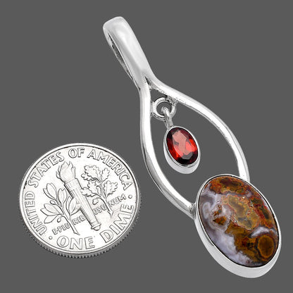 Rare Cady Mountain Agate & Garnet Pendant P-1648 SDP144971