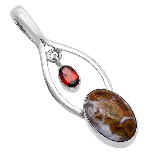 Rare Cady Mountain Agate & Garnet Pendant P-1648 SDP144971