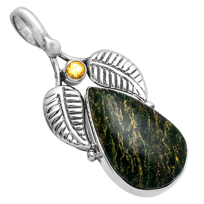 Natural Green Fuchsite & Citrine Pendant P-1416 SDP144985
