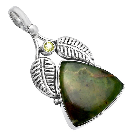 Natural Chrome Chalcedony & Peridot Pendant P-1416 SDP144988