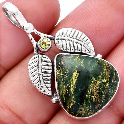 Natural Green Fuchsite & Peridot Pendant P-1416 SDP144990