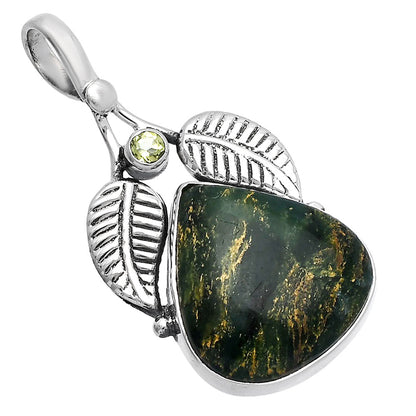 Natural Green Fuchsite & Peridot Pendant P-1416 SDP144990