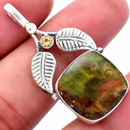 Natural Chrome Chalcedony & Citrine Pendant P-1416 SDP144991