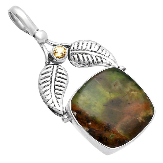 Natural Chrome Chalcedony & Citrine Pendant P-1416 SDP144991