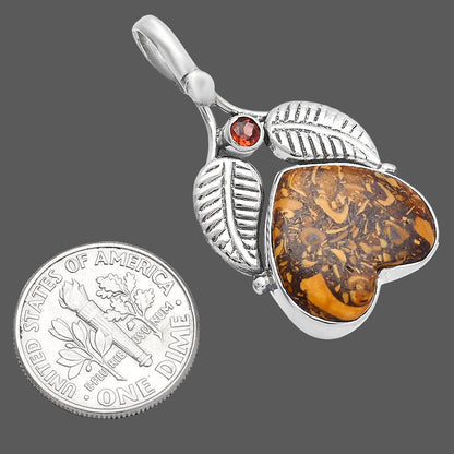 Heart Coquina Fossil Jasper & Citrine Pendant P-1416 SDP144995