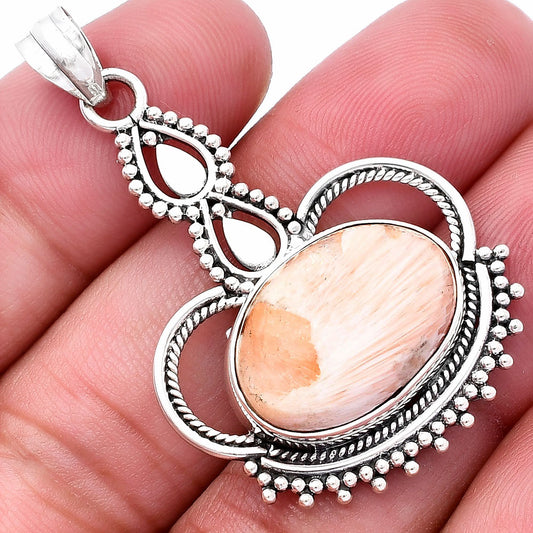 Natural Orange Scolecite - India Pendant P-1579 SDP145013