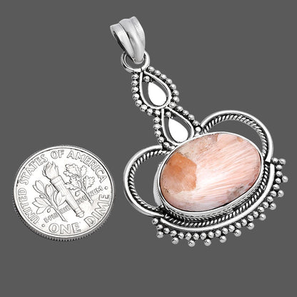 Natural Orange Scolecite - India Pendant P-1579 SDP145013