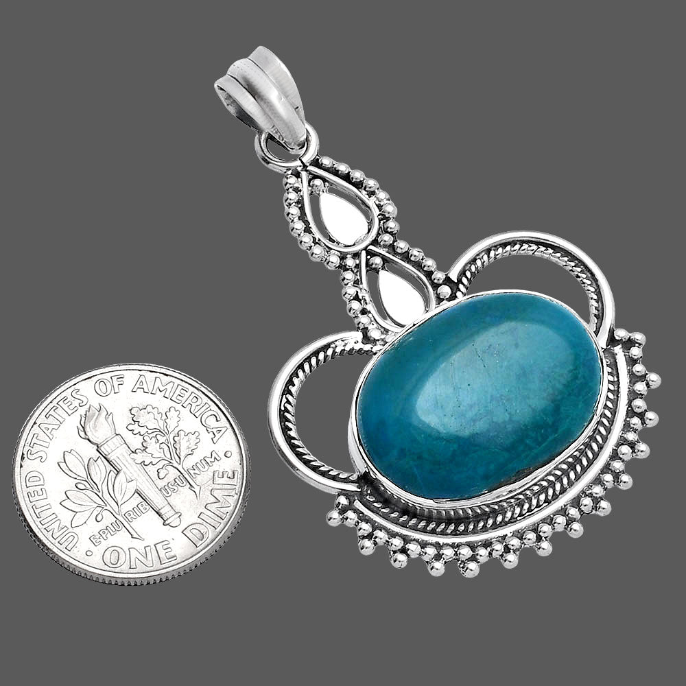 Natural Azurite Chrysocolla Pendant P-1579 SDP145014