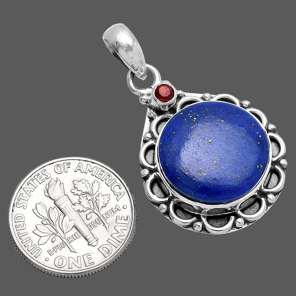 Lapis Lazuli - Afghanistan & Garnet Pendant P-1080 SDP145057