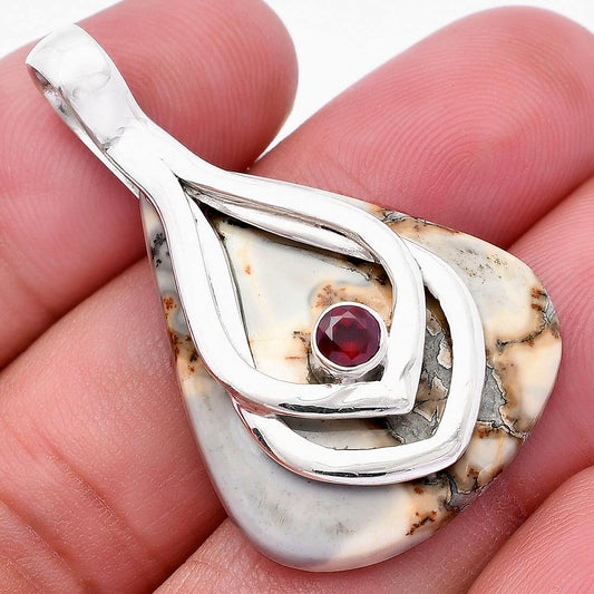 Maligano Jasper - Indonesia & Garnet Pendant P-1562 SDP145112