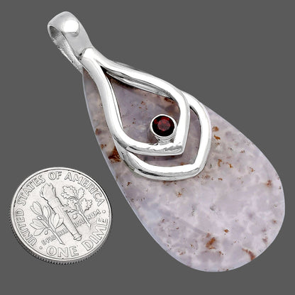 Robinson Ranch Plume Agate & Garnet Pendant P-1562 SDP145114