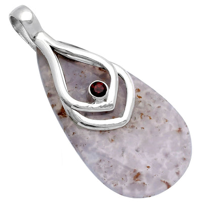 Robinson Ranch Plume Agate & Garnet Pendant P-1562 SDP145114