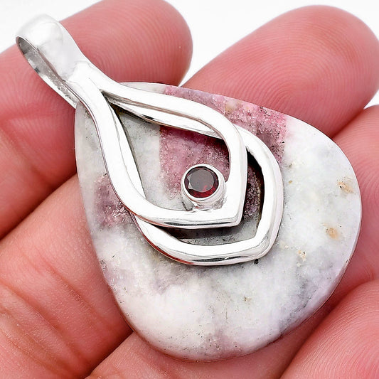 Pink Tourmaline in Quartz & Garnet Pendant P-1562 SDP145138