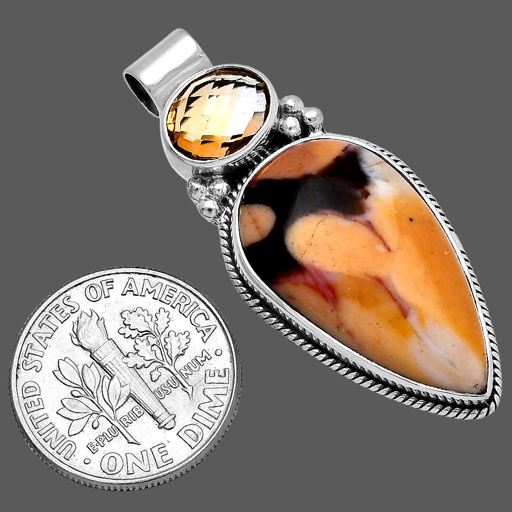 Natural Peanut Wood & Citrine Pendant P-1121 SDP145268