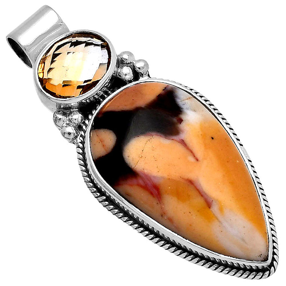Natural Peanut Wood & Citrine Pendant P-1121 SDP145268
